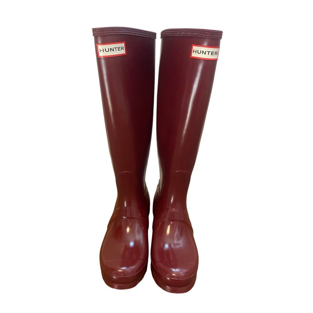 Hunter Women's Original Tall Gloss Rain Boot Size 5 Damson Violet Magenta